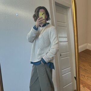 KÜHL Ribbed Knit Wool Blend Crewneck Sweater Oatmeal Size L